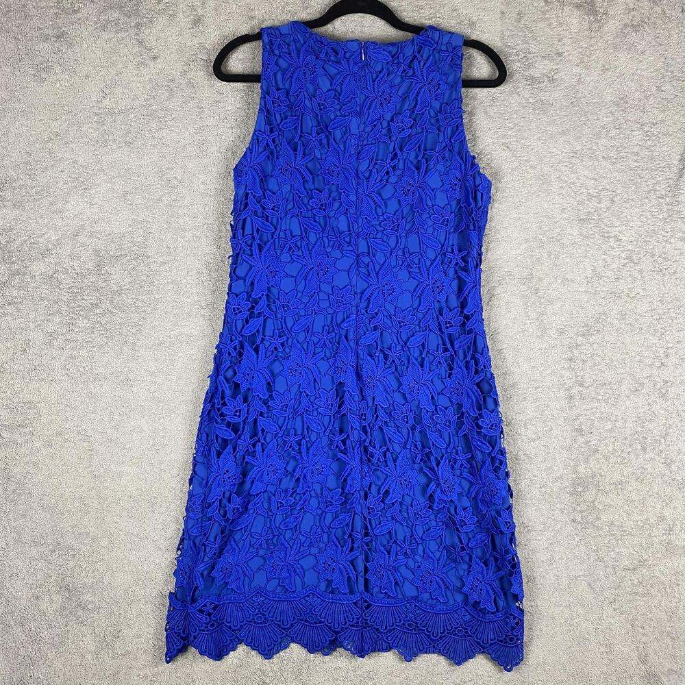 Lauren Ralph Lauren Dress Womens 8 Floral Lace Sleeveless Festive Cocktail Party - Picture 4 of 12